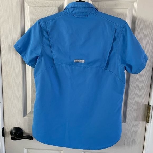 Habit Women’s Small Blue Collared Outdoor Sun Protection Fishing Vented Shirt - Picture 8 of 14